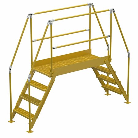 Vestil 4 Step Cross-Over Ladder 38"H x 50"W Yellow Powder Coat Steel COL-4-36-44
